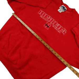 Vintage University of Nebraska Huskers Embroidered Spellout Sweatshirt - XL