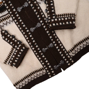 Vintage Norlender %100 Wool Nordic Snowflake Clasp Cardigan Sweater - M