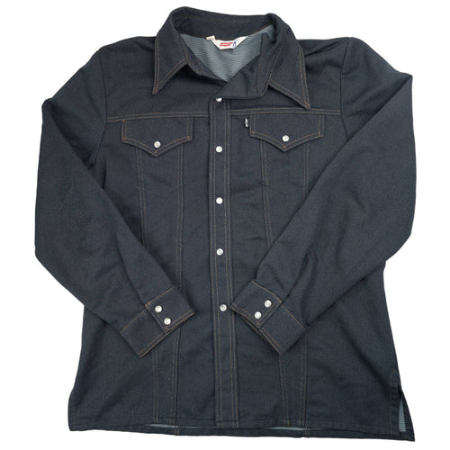 Vintage Levis Branding Iron Logo Pearl Snap Down Shirt Jacket - XXL