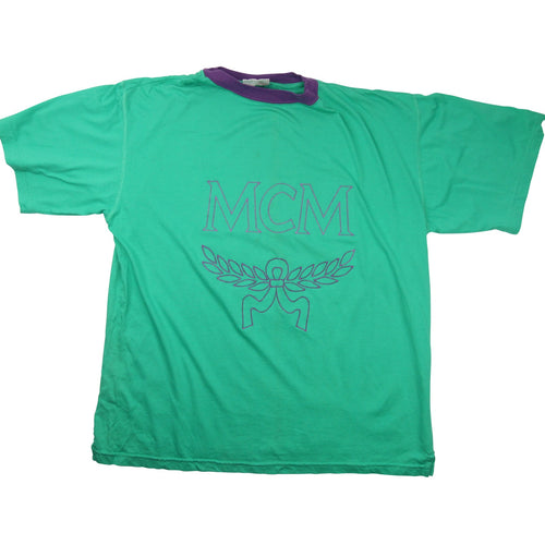 Vintage MCM Brand Embroidered Spellout Logo Shirt