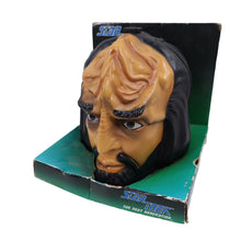 Load image into Gallery viewer, Vintage 90s Star Trek The Next Generation Worf Talking Head Container Lunch Box