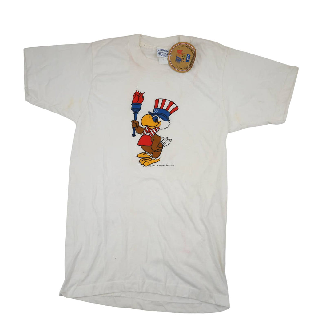 Vintage NWT 1980 Levis Sam The Olympic Eagle Graphic T Shirt - S