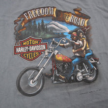 Load image into Gallery viewer, Vintage Harley Davidson 3D Emblem "Freedom of the Road" Graphic T Shirt - L