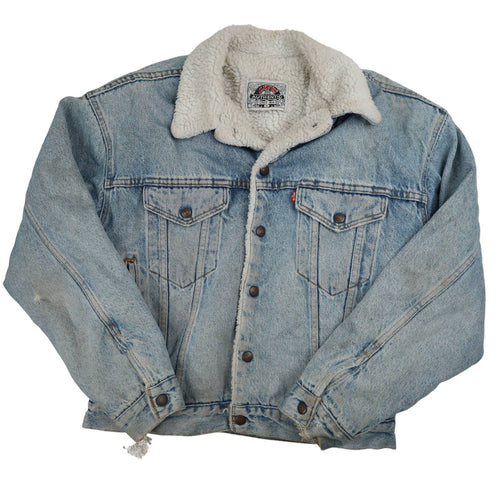 Vintage Levis Denim Sherpa Jacket - S
