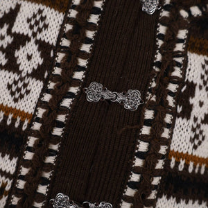 Vintage Norlender %100 Wool Nordic Snowflake Clasp Cardigan Sweater - M