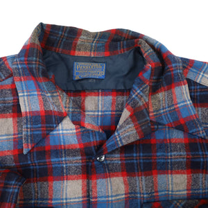 Vintage Pendleton Loop Collar  %100 Wool Flannel Shirt - XL