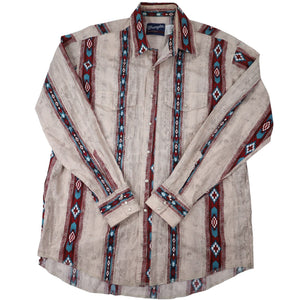 Vintage Wrangler Aztec Pearl Snap Western Shirt - XL