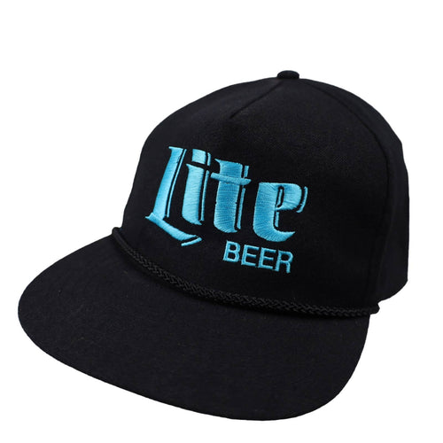 Vintage Miller Lite Beer Spellout Snapback Trucker Hat - OS