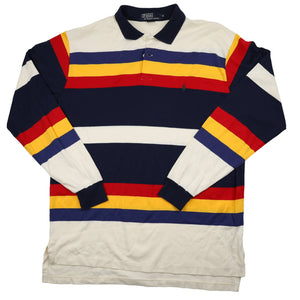 Vintage Polo Ralph Laruen Striped Long Sleeve Polo Shirt - XL