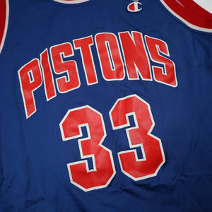 Vintage Champion Detroit Pistons #33 Grant Hill Jersey - L