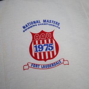 Vintage 1975 National Masters Swimming Championship Ringer Graphic T Shirt - L