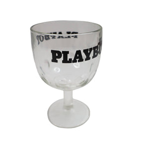 Vintage Playboy Spellout Glass Chalice Cup - OS