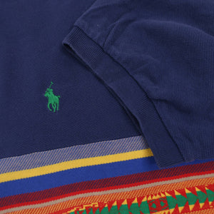 Vintage Polo Ralph Lauren Aztec Pattern Polo Shirt - XXL