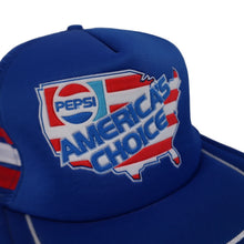Load image into Gallery viewer, Vintage Pepsi American Choice 3 Stripe Tri Bar Snapback Trucker Hat - O