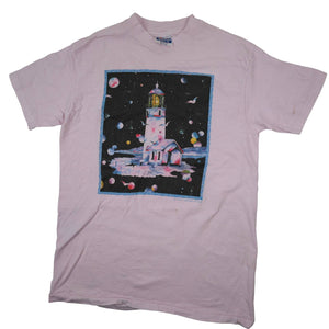 Vintage Cosmic Lighthouse Graphic T Shirt - M