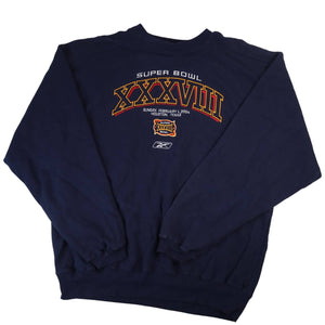 Vintage Y2k Reebok NFL Superbowl XXXVIII Embroidered Sweatshirt - L