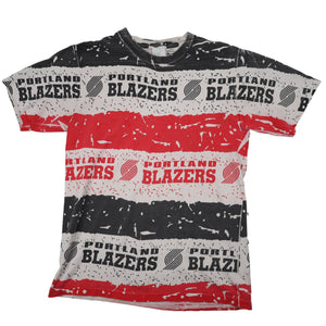 Vintage Portland Trailblazers Allover Print Graphic T Shirt - M