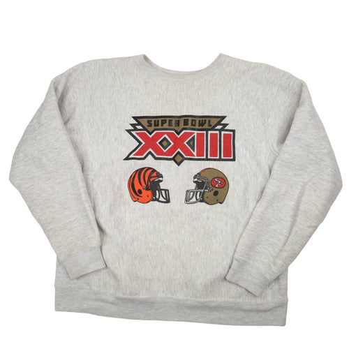 Vintage 1989 Super Bowl XXIII Bengals vs 49ers Graphic Sweatshirt - M