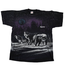 Load image into Gallery viewer, Vintage Wolf Night Scene Allover Print Graphic T Shirt