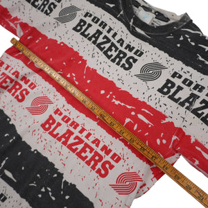 Vintage Portland Trailblazers Allover Print Graphic T Shirt - M