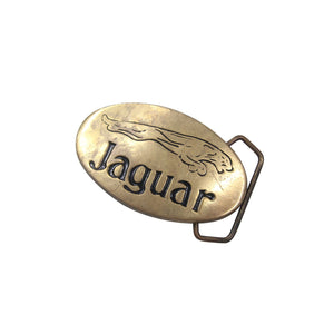 Vintage Jaguar Solid Brass Belt Buckle - 3.25"