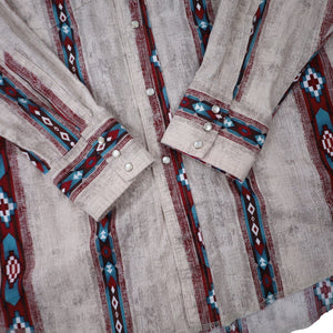 Vintage Wrangler Aztec Pearl Snap Western Shirt - XL