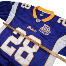 Load image into Gallery viewer, Reebok Minnesota Viking Adrian Peterson 50th Anniversary All Sewn Jersey - XL