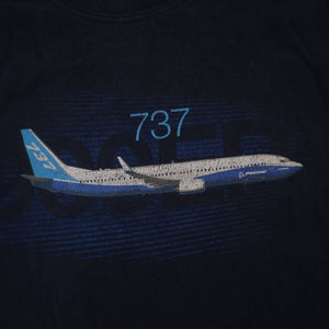 Vintage Boeing 737 Airplane Graphic T Shirt - L
