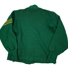 Load image into Gallery viewer, True Vintage Dehen Collegiate Letterman Dollar Sign Patch Knit Wool Sweater- WMNS S