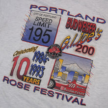 Load image into Gallery viewer, Vintage Budweiser G.I.Joe's 200 Portland Indy Car Racing Graphic T Shirt - XL