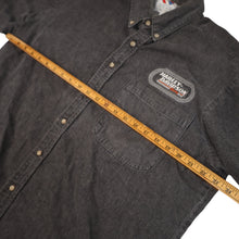 Load image into Gallery viewer, Vintage Harley Davidson Racing Embroidered Spellout Button Down Shirt - XL