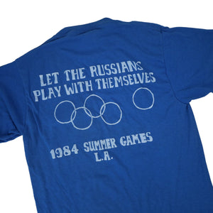 Vintage 1984 LA Summer Games "Let the Russians Play With Themselves" Graphic T - M