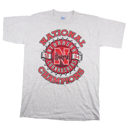 Vintage Salem Sportswear 1994 Nebraska Huskers Champions T Shirt - M