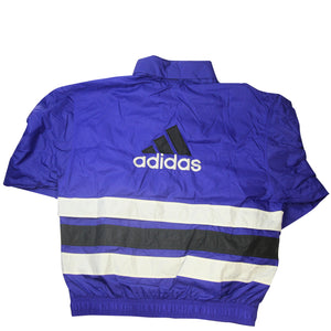 Vintage Adidas Embroidered Back Spellout Windbreaker - L