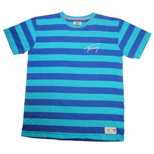 Tommy Hilfiger Striped Spellout T Shirt - XL