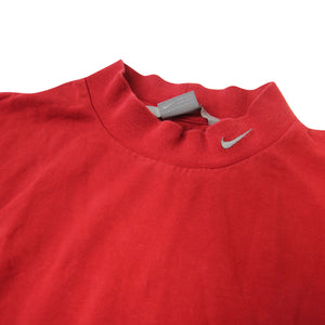Vintage Nike Mock Neck Mini Swoosh Long Sleeve Shirt - L