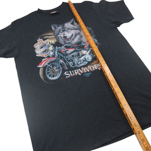 Vintage Harley Davidson 3D Emblem "Survivors" T Shirt - L