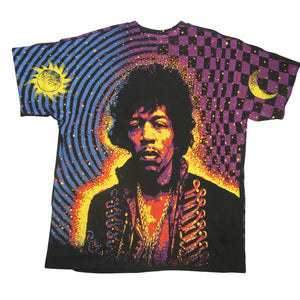 Vintage 1992 Jimmi Hendrix Allover Graphic T Shirt by Winterland - L