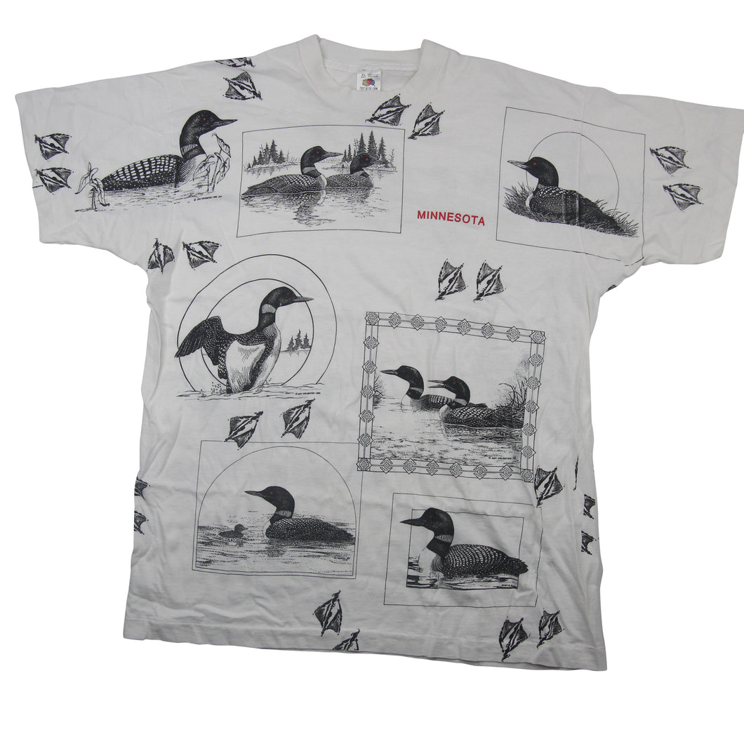 Vintage Duck All Over Print Graphic T Shirt - XL
