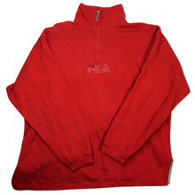 Load image into Gallery viewer, Vintage Fila Center Spellout 1/4 Zip Sweatshirt - XL