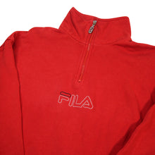 Load image into Gallery viewer, Vintage Fila Center Spellout 1/4 Zip Sweatshirt - XL