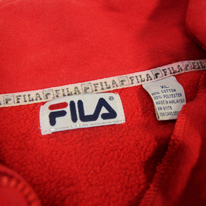 Vintage Fila Center Spellout 1/4 Zip Sweatshirt - XL