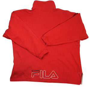 Vintage Fila Center Spellout 1/4 Zip Sweatshirt - XL