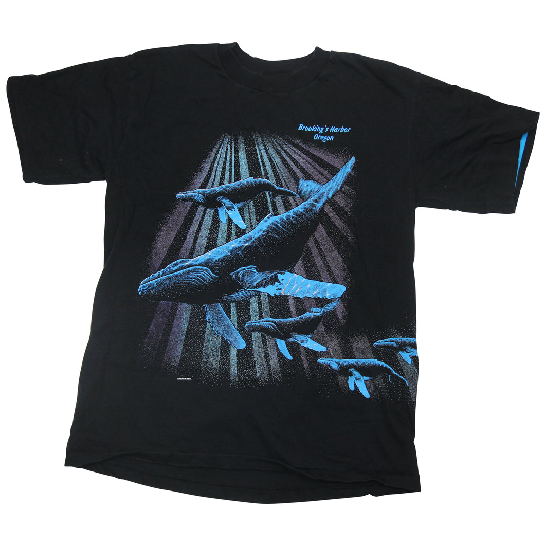 Vintage Blue Whale Graphic T Shirt - L