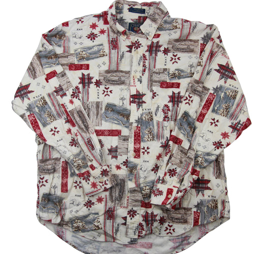 Vintage Chaps Ralph Lauren Christmas Winter Flannel Shirt - XL