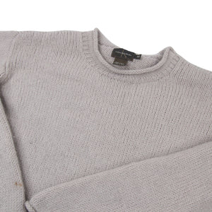 Vintage Calvin Klein Spellout Patch Wool Sweater - M