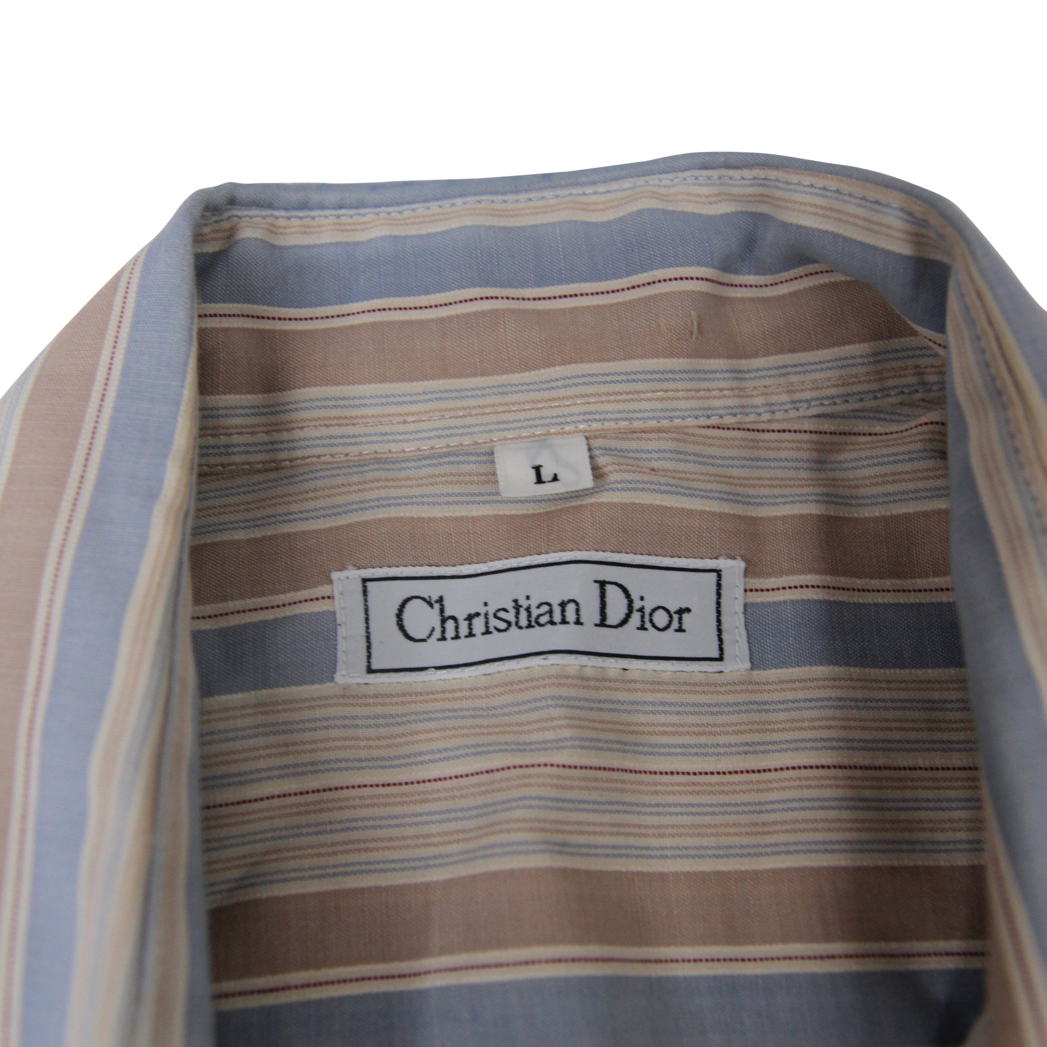 Vintage Christian Dior Sky Striped Monogram Button Up