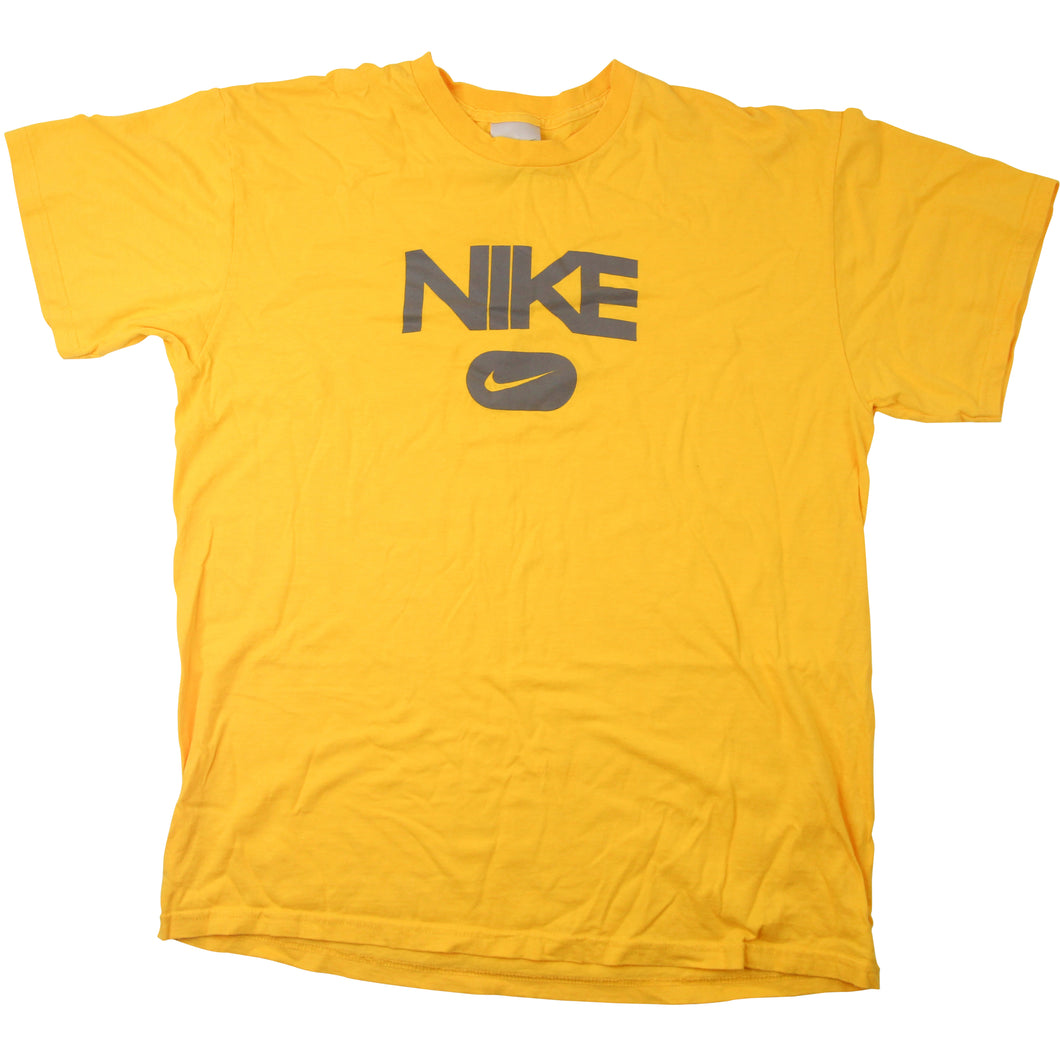 Vintage Nike Spellout Center Swoosh Graphic T Shirt - L
