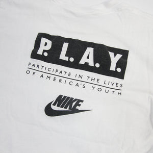 Vintage Nike Graphic P.L.A.Y T Shirt Grey Tag - L