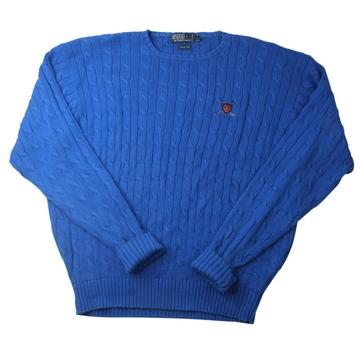 Vintage Polo Ralph Lauren Golf Crest Cable Knit Sweater